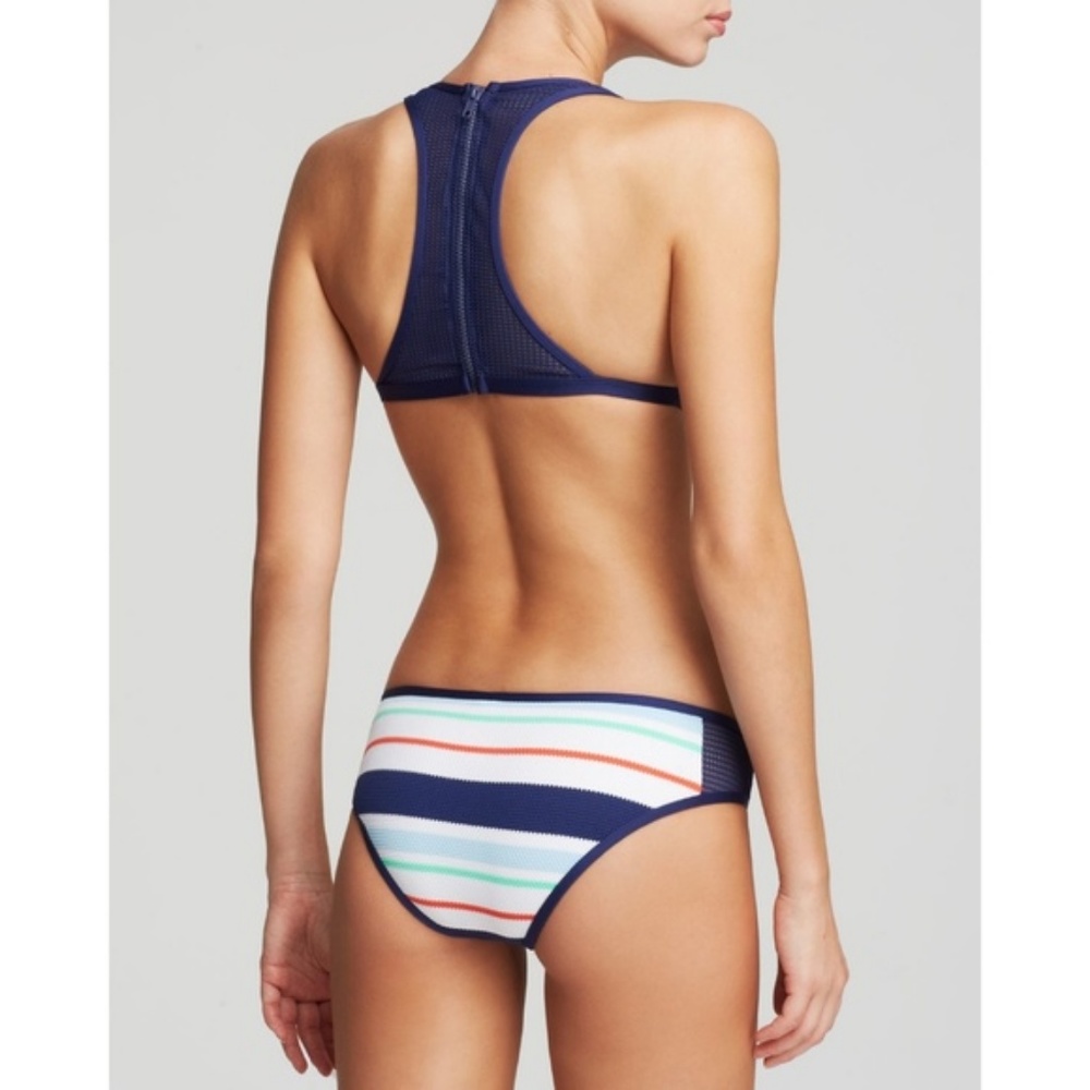 SALE Splendid Topanga Stripe Halter Mesh Bikini To - Picture 3 of 5